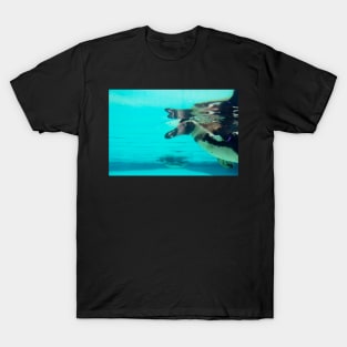 Cute penguin swimming in crystal blue water T-Shirt